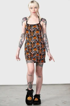 KILLSTAR 12 O'Clock Faux Fur Pumpkin Slippers -Kill Star Store 12 O CLOCK SLIPPER W D