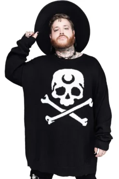KILLSTAR 2 The Bone Knit Sweater - Plus Size -Kill Star Store 2 THE BONE KNIT SWEATER PLUS MEN C