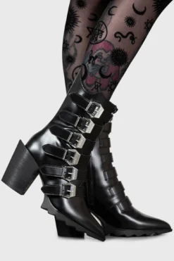 Killstar 2 The Point Buckle Boots - Pointed Toe Faux Leather