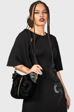 Killstar Adder Faux Leather and Suede Statement Bag 12 Killstar Adder Faux Leather and Suede Statement Bag -Kill Star Store ADDER BAG W E