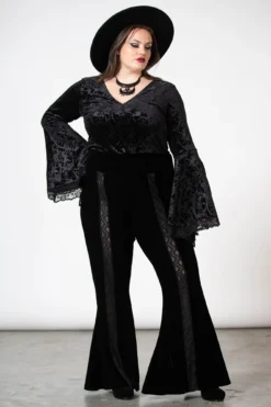 KILLSTAR Aetheling Top - Plus Size Velvet Bell Sleeve