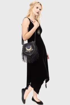 Killstar Aether Light Crescent Moon Suede & PU Bag -Kill Star Store AETHERLIGHTBAG B