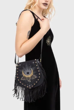 Killstar Aether Light Crescent Moon Suede & PU Bag -Kill Star Store AETHERLIGHTBAG C