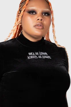 KILLSTAR x Wednesday Allergic To Colour Velvet Crop Top - Plus Size