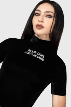 KILLSTAR x Wednesday Allergic To Colour Velvet Crop Top