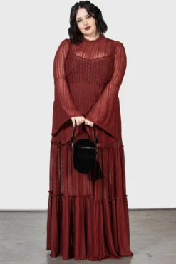 Killstar Amanita's Sorrow Red Plus Size Maxi Dress -Kill Star Store AMANITAS SORROW MAXI DRESS PLUS RED W D
