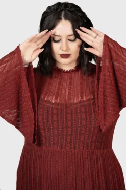 Killstar Amanita's Sorrow Red Plus Size Maxi Dress -Kill Star Store AMANITAS SORROW MAXI DRESS PLUS RED W E