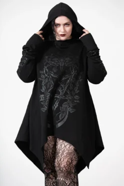 Killstar Apollo Longline Hoodie - Relaxed Gothic XL Hooded Sweatshirt