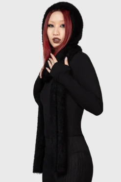 KILLSTAR Ashen Hooded Scarf -Kill Star Store ASHEN HOODED SCARF W D