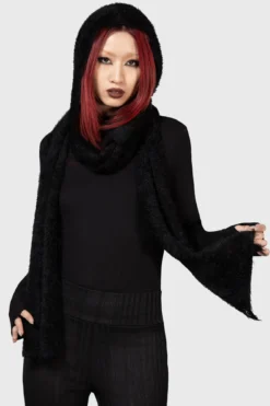 KILLSTAR Ashen Hooded Scarf -Kill Star Store ASHEN HOODED SCARF W E
