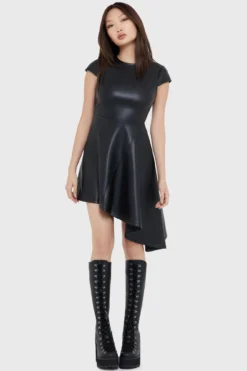 KILLSTAR Ashfall Asymmetric Flare Dress -Kill Star Store ASHFALLDRESS D