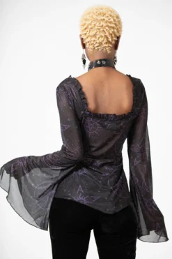 Astromancy Mesh Long Sleeve Top -Kill Star Store ASTROMANCY MESH LONG SLEEVE TOP W D