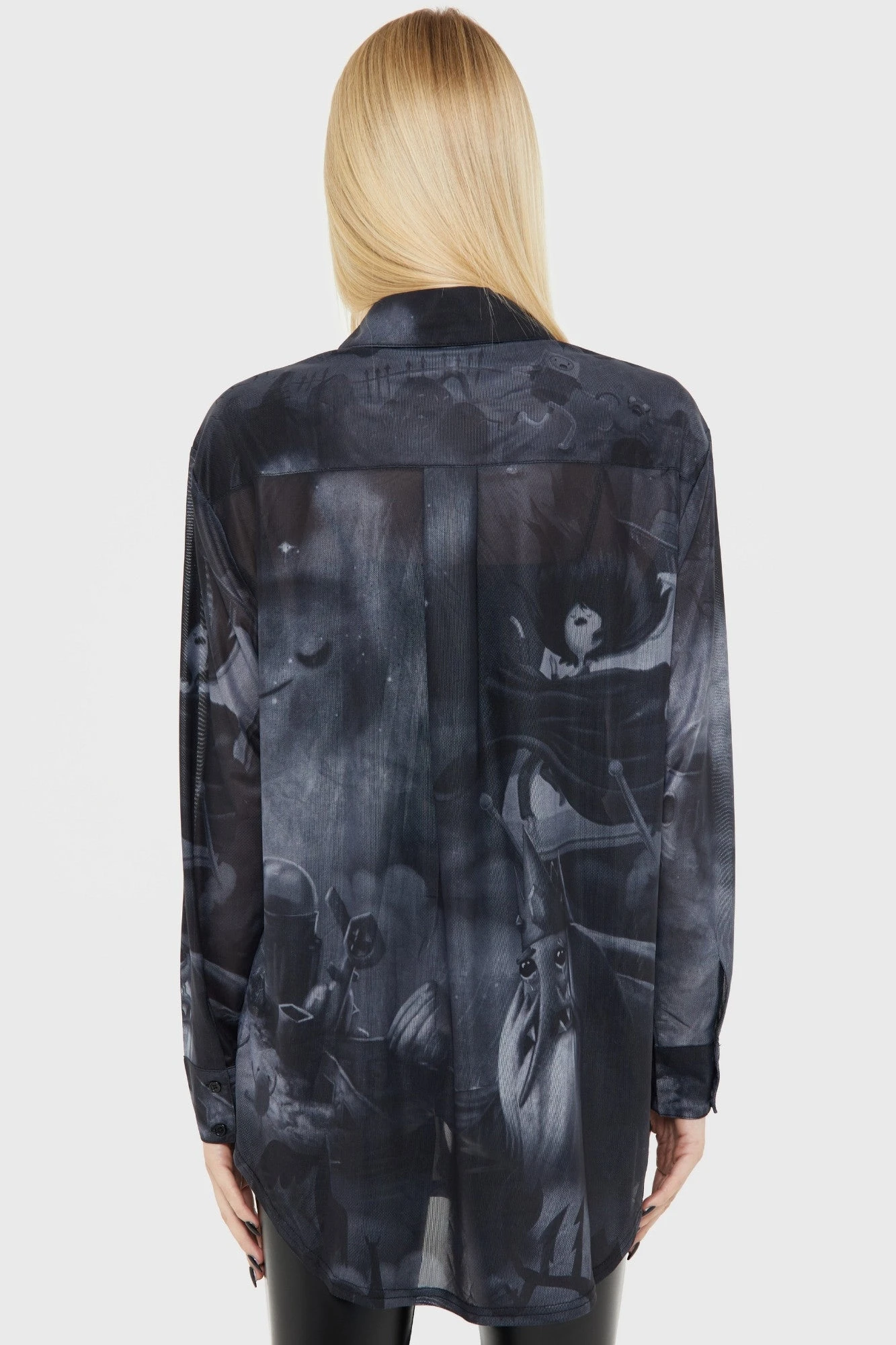 Killstar x Adventure Time Sheer Mesh Graphic Long Sleeve Shirt 2 Killstar x Adventure Time Sheer Mesh Graphic Long Sleeve Shirt - Image 2