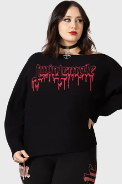 Killstar x Twin Temple Babalon Knit Sweater [Plus Size] -Kill Star Store BABALON KNIT SWEATER PLUS W D