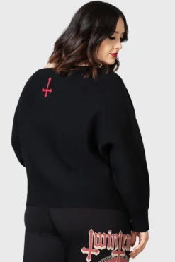 Killstar x Twin Temple Babalon Knit Sweater [Plus Size] -Kill Star Store BABALON KNIT SWEATER PLUS W E