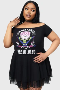 Killstar x Powerpuff Girls Mojo Jojo Bardot Top -Kill Star Store BAD AND EVIL MOJO JOJO BARDOT TOP PLUS C