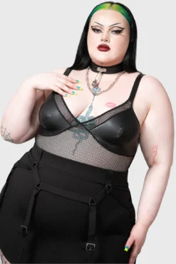 Killstar Bass Bodysuit [PLUS] - Edgy Fishnet & PU Body