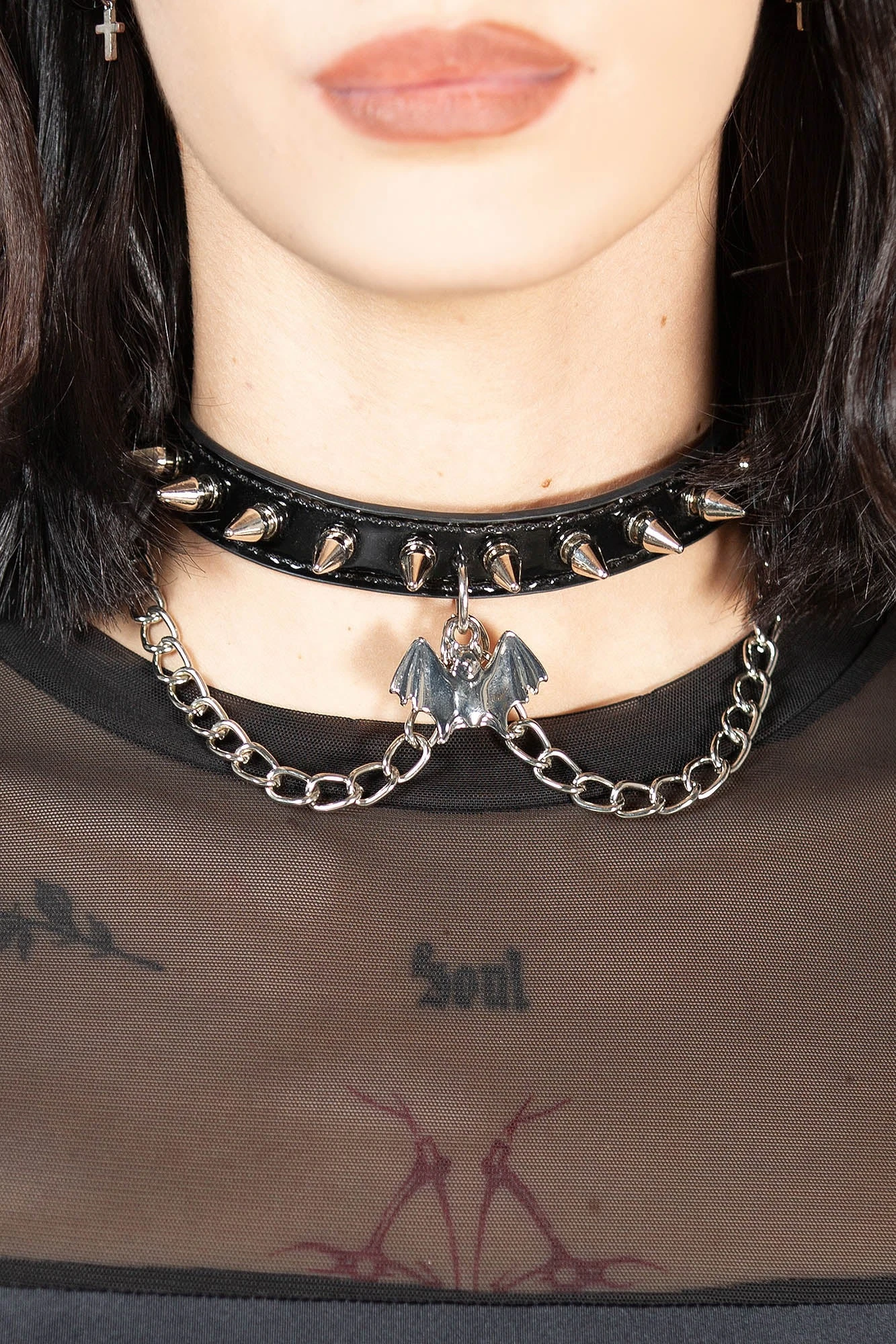 KILLSTAR Bat Babe Choker - Spiked Vegan Leather Necklace 1 KILLSTAR Bat Babe Choker - Spiked Vegan Leather Necklace