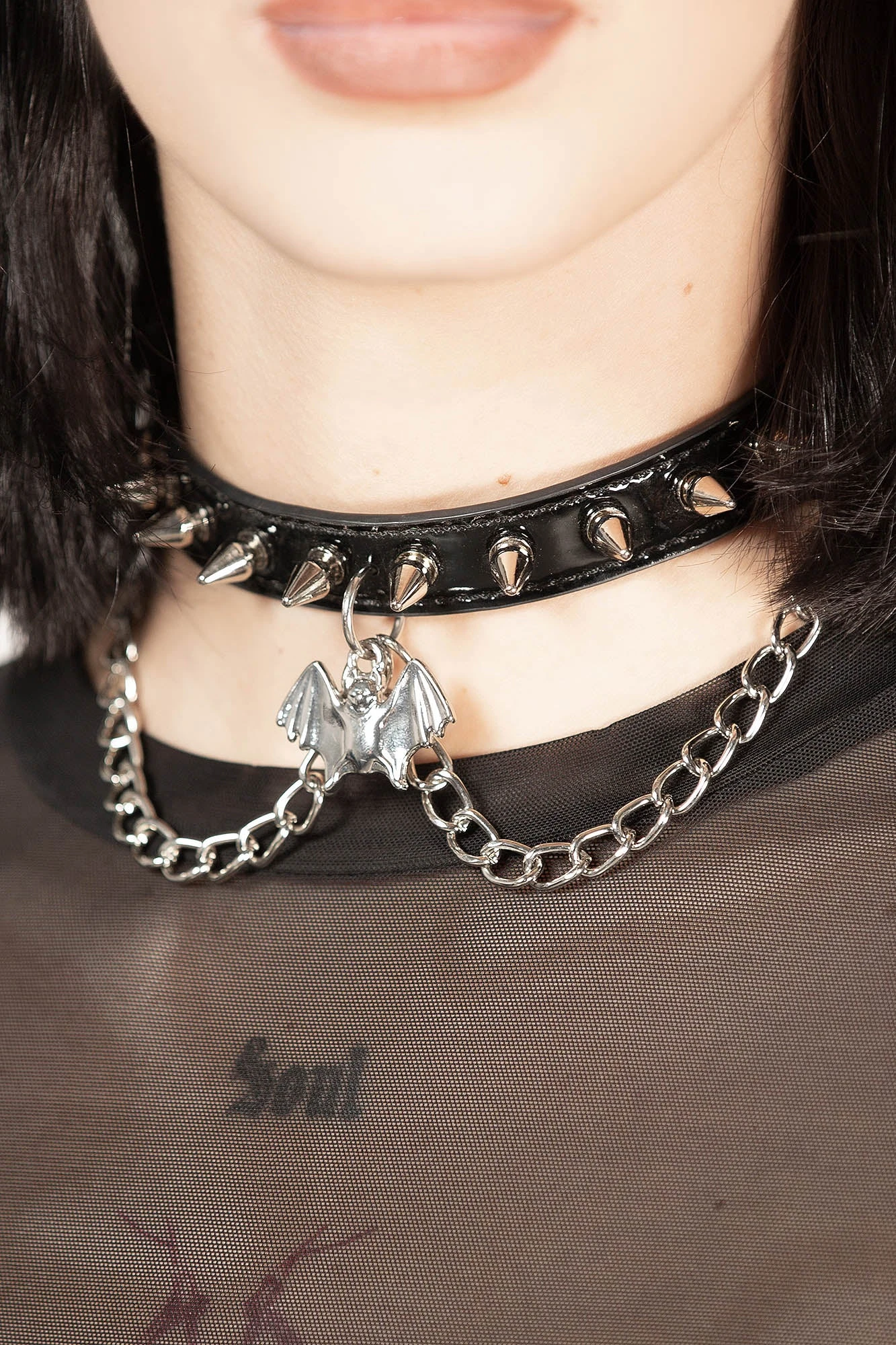 KILLSTAR Bat Babe Choker - Spiked Vegan Leather Necklace 2 KILLSTAR Bat Babe Choker - Spiked Vegan Leather Necklace - Image 2