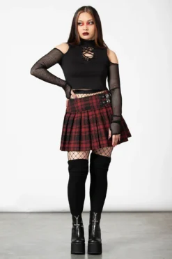 Bat Girl Skirt [TARTAN] -Kill Star Store BAT GIRL SKIRT TARTAN W D