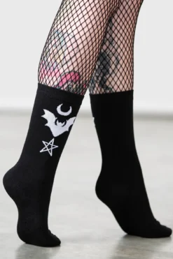 Killstar Bat Magic Socks - Gothic Short Ankle Socks