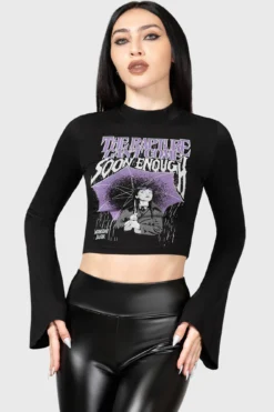 Killstar x Wednesday Be Strange Cropped Long Sleeve Top