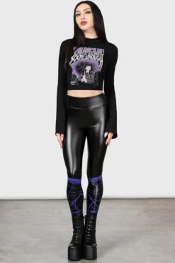 Killstar x Wednesday Be Strange Cropped Long Sleeve Top -Kill Star Store BE STRANGE LONG SLEEVE TOP W D