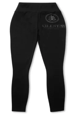 KILLSTAR Be The Magic Leggings [PLUS] - Black on Black Gothic Essential -Kill Star Store BE THE MAGIC LEGGINGS PLUS FRONT