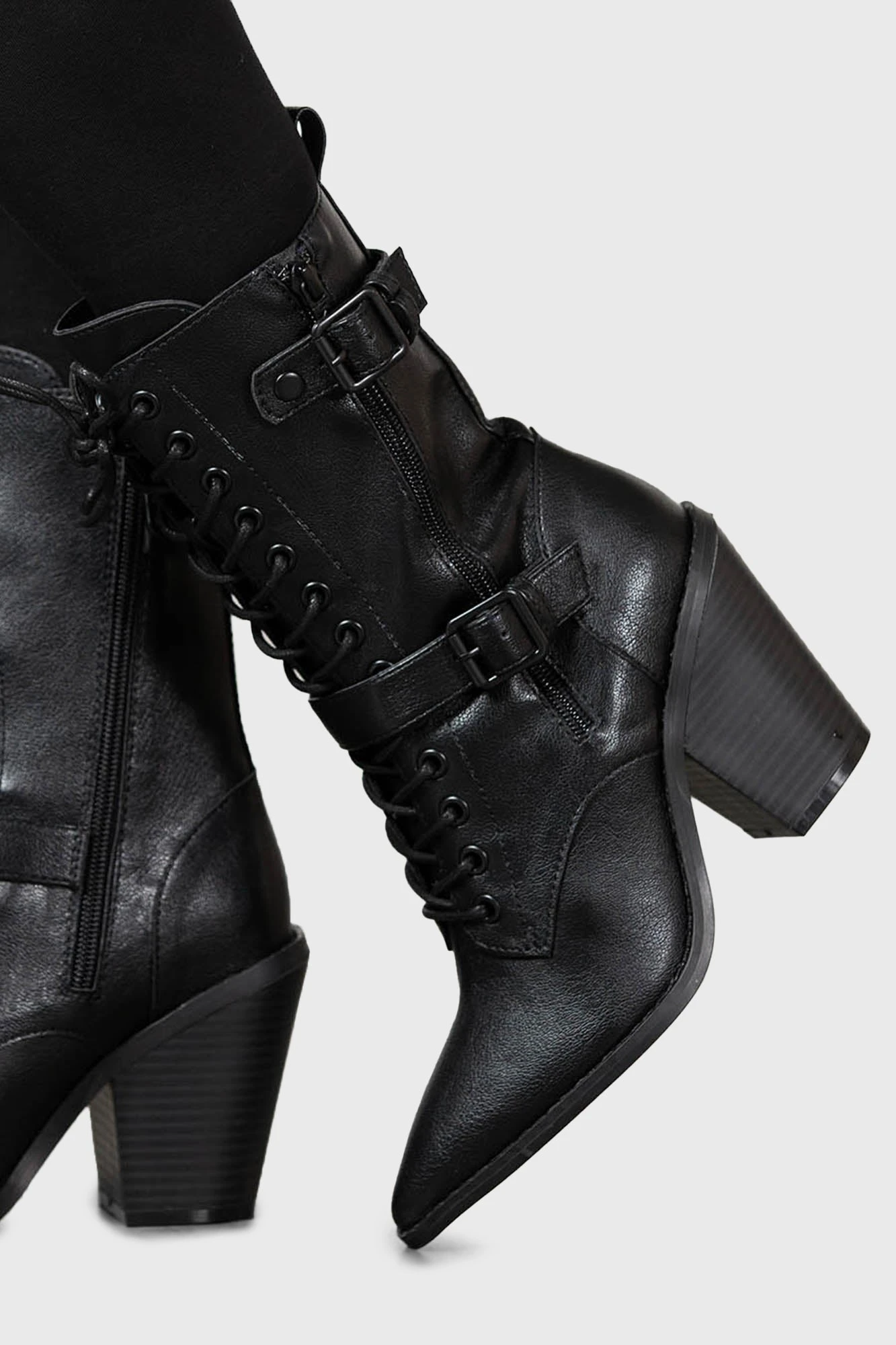 Killstar Beatrix Pointed Toe Buckle Detail Boots 1 Killstar Beatrix Pointed Toe Buckle Detail Boots