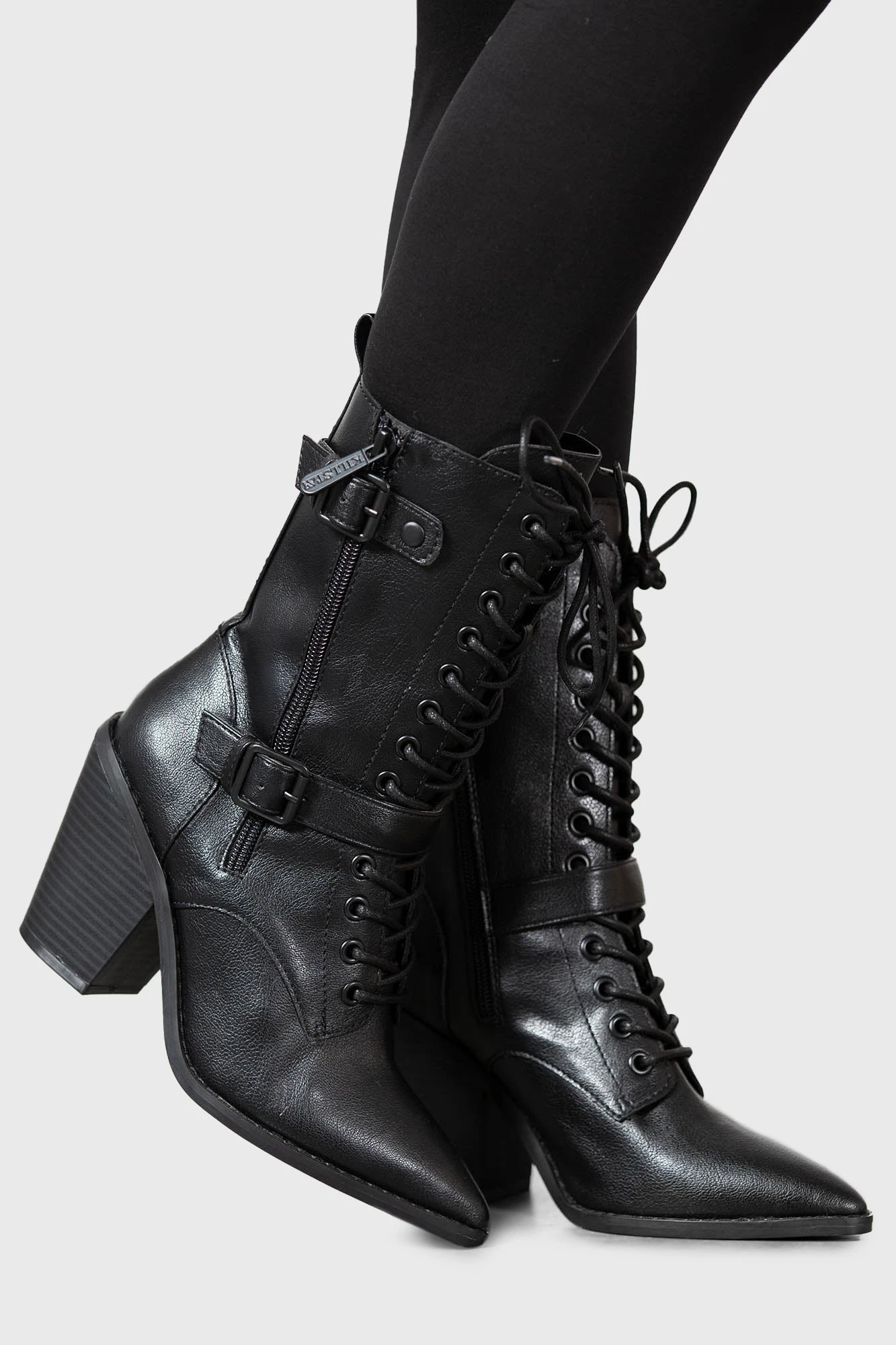Killstar Beatrix Pointed Toe Buckle Detail Boots 3 Killstar Beatrix Pointed Toe Buckle Detail Boots - Image 3