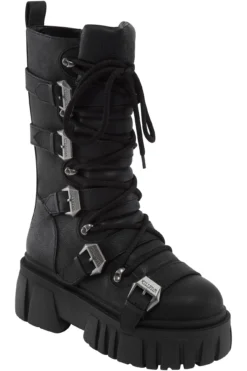 KILLSTAR Beelzebub Boots - Chunky Faux Leather Gothic Platform Shoes -Kill Star Store BEELZEBUB BOOTS