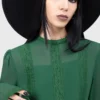 Killstar Begone Green Long Sleeve Mini Dress