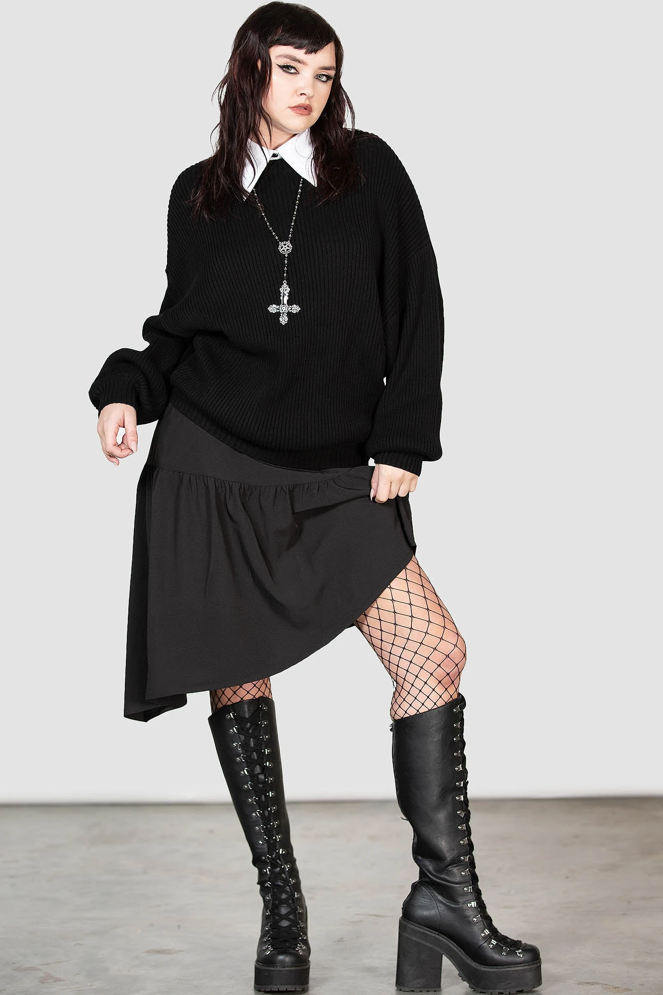 KILLSTAR Belinda Knit Sweater - Relaxed Batwing Ribbed Top 1 KILLSTAR Belinda Knit Sweater - Relaxed Batwing Ribbed Top