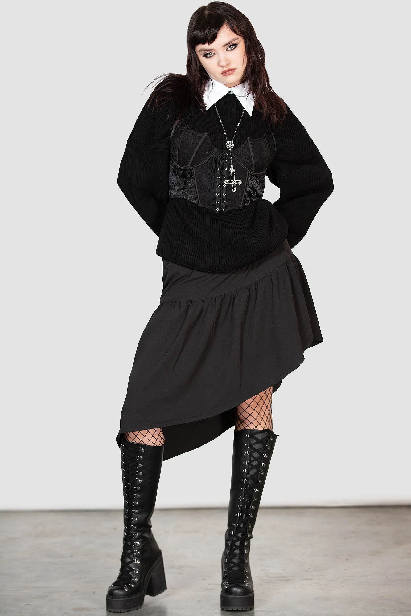 KILLSTAR Belinda Knit Sweater - Relaxed Batwing Ribbed Top 2 KILLSTAR Belinda Knit Sweater - Relaxed Batwing Ribbed Top - Image 2