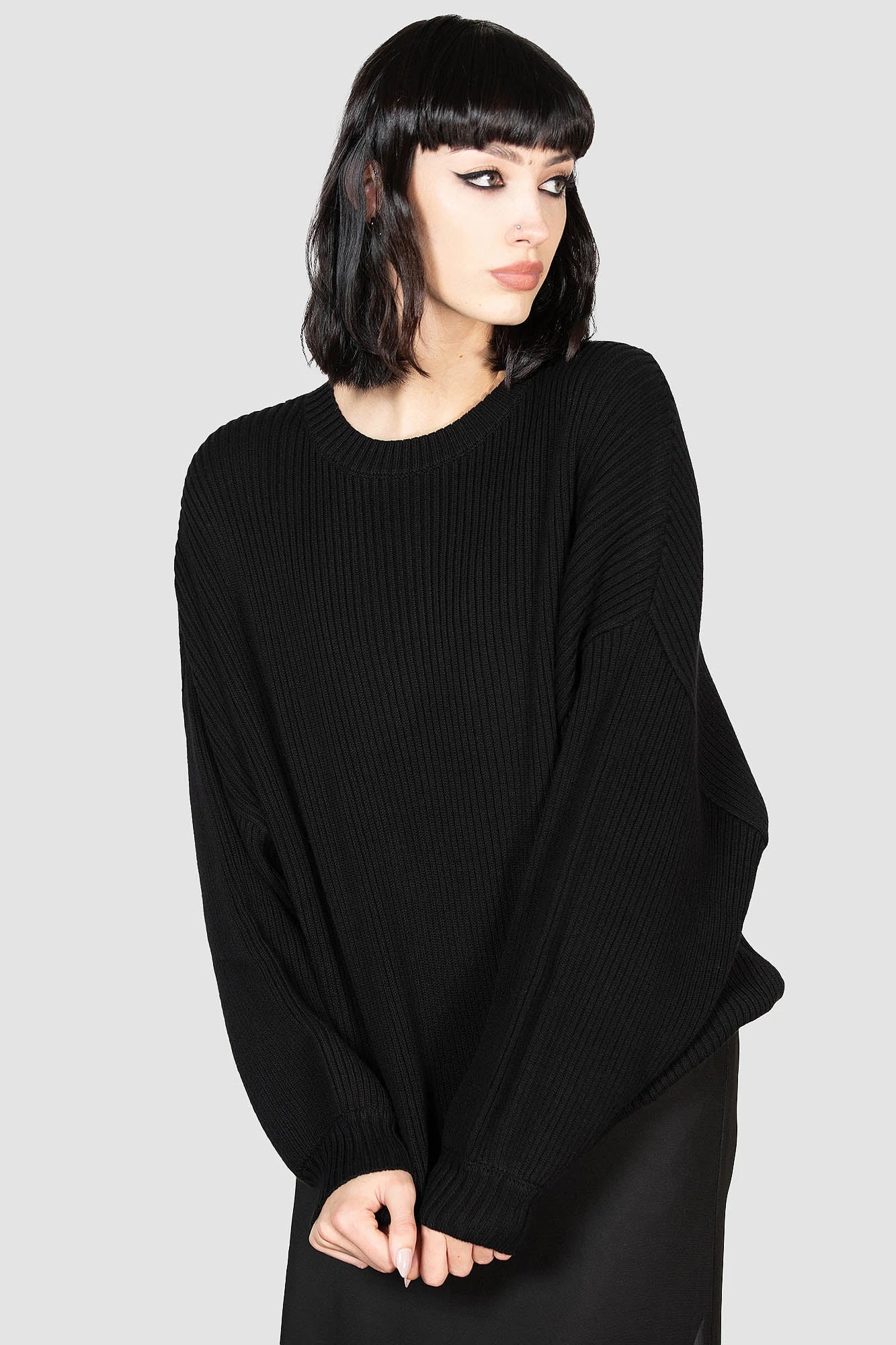KILLSTAR Belinda Knit Sweater - Relaxed Batwing Ribbed Top 4 KILLSTAR Belinda Knit Sweater - Relaxed Batwing Ribbed Top - Image 4