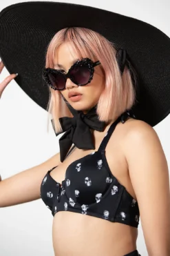 KILLSTAR Beyond The Veil Sunhat - Wide Brim Gothic Headwear -Kill Star Store BEYOND THE VEIL SUNHAT W D