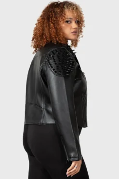 KILLSTAR Black Magic Biker Jacket [Plus Size] -Kill Star Store BLACK MAGIC BIKER JACKET W PLUS 5