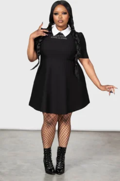 Killstar x Wednesday Blackest Heart Plus Size Skater Dress -Kill Star Store BLACKEST HEART SKATER DRESS PLUS W E