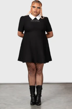 Killstar x Wednesday Blackest Heart Plus Size Skater Dress -Kill Star Store BLACKEST HEART SKATER DRESS PLUS W F