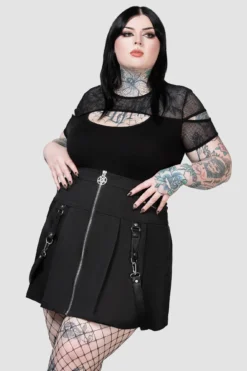 Killstar Blaire B*tch Pleated Plus Size Mini Skirt 6 Killstar Blaire B*tch Pleated Plus Size Mini Skirt -Kill Star Store BLAIRE BITCH MINI SKIRT PLUS W D
