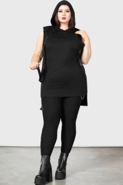 KILLSTAR Blayze Hooded Vest [Plus Size] -Kill Star Store BLAYZE HOODED VEST PLUS W D