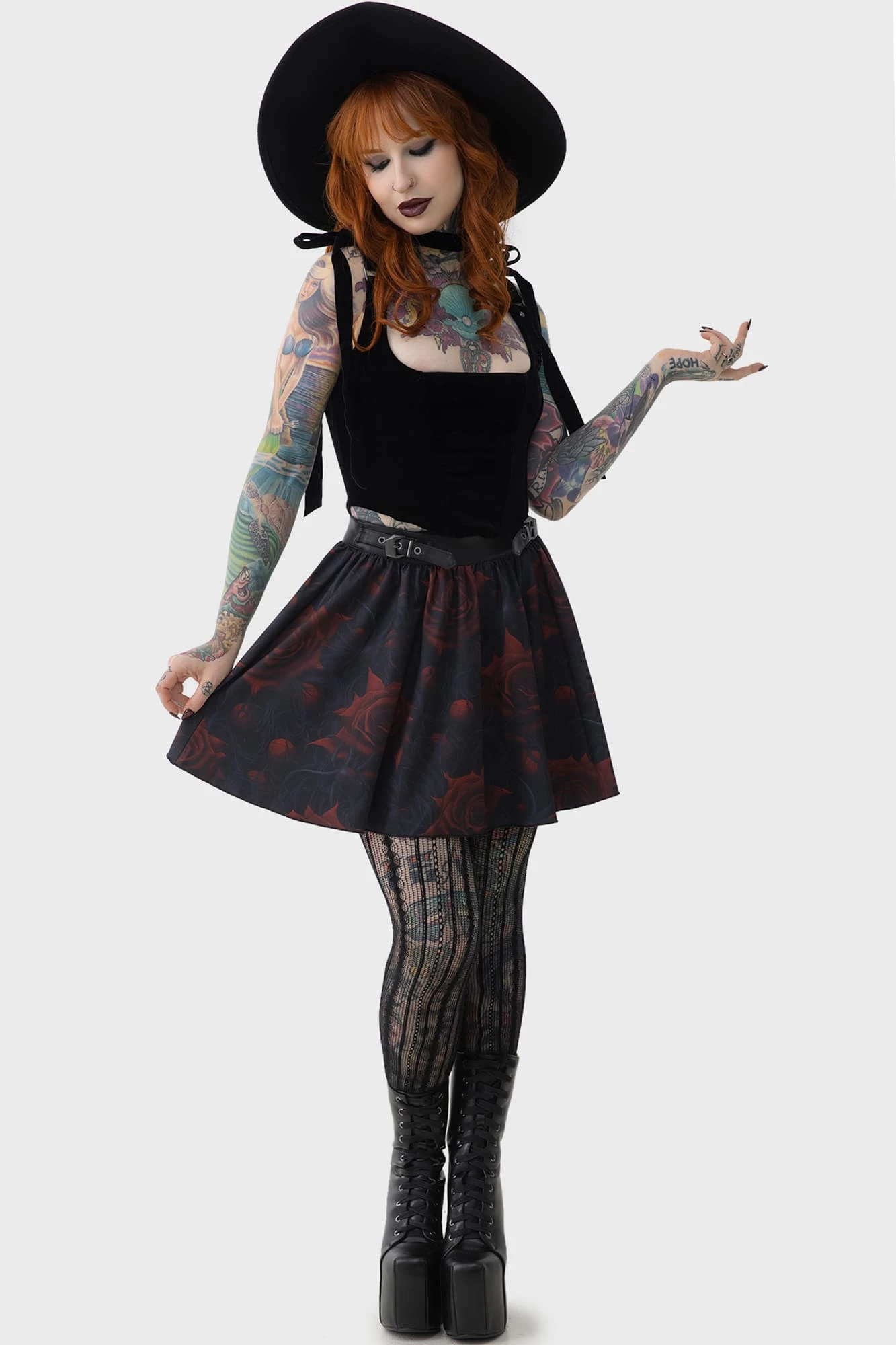 KILLSTAR Blood Rose Mini Skirt 3 KILLSTAR Blood Rose Mini Skirt - Image 3