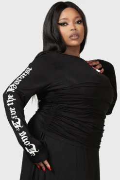 KILLSTAR Bone To Pick Plus Size Top with Ruched Sides