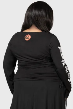KILLSTAR Bone To Pick Plus Size Top with Ruched Sides 7 KILLSTAR Bone To Pick Plus Size Top with Ruched Sides -Kill Star Store BONE TO PICK TOP PLUS W E