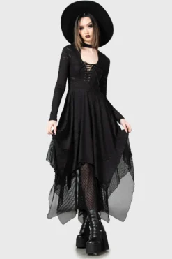 Killstar Boneland Arrow Maxi Dress with Distressed Detailing 6 Killstar Boneland Arrow Maxi Dress with Distressed Detailing -Kill Star Store BONELAND ARROW MAXI DRESS W D dbf342be 02c0 42b0 bcc3 bb325aef0aab