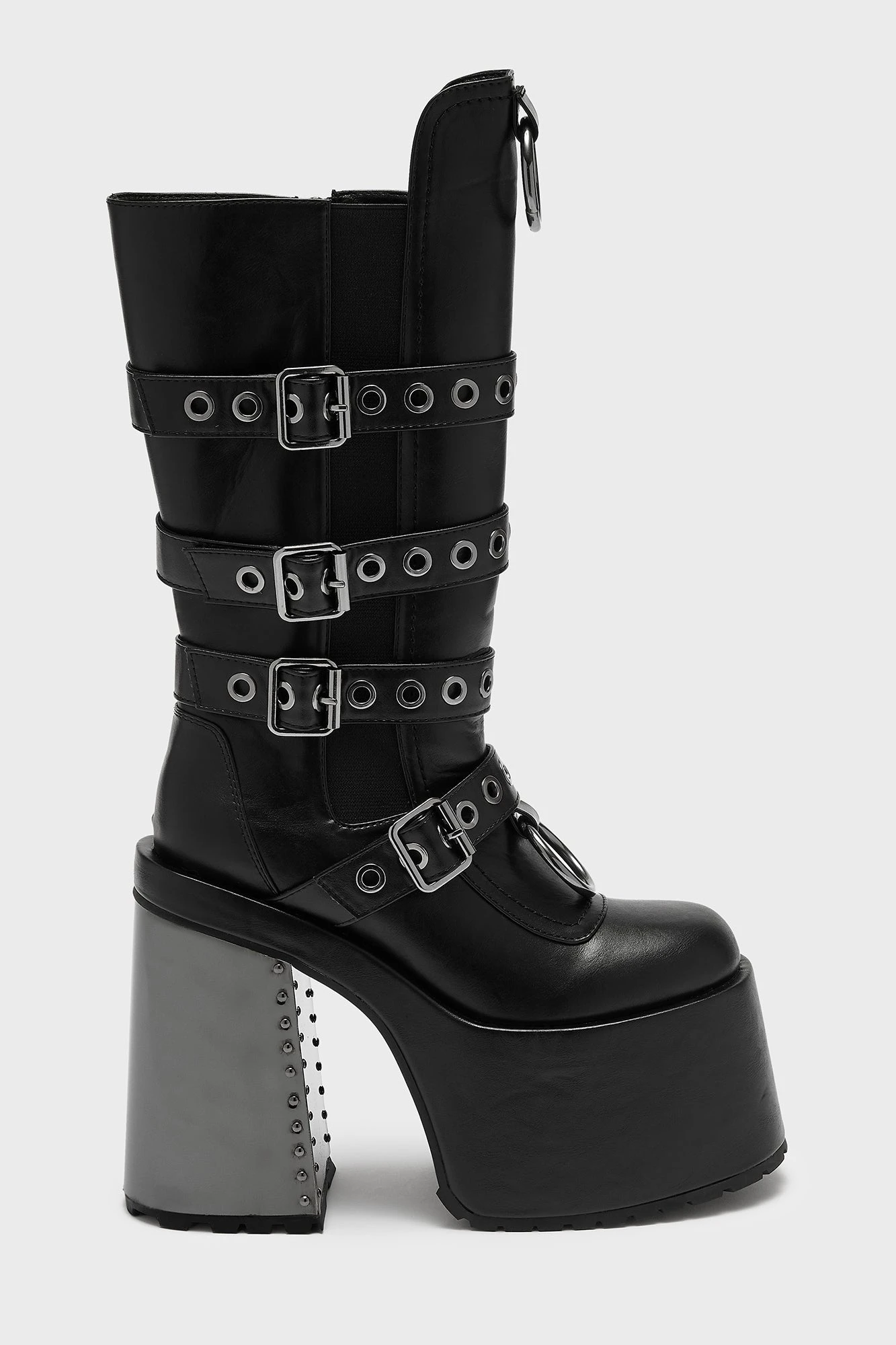 KILLSTAR Dominia Boots - Gunmetal Platform Goth Boots 1 KILLSTAR Dominia Boots - Gunmetal Platform Goth Boots