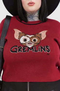 Killstar x Gremlins Bright Light! Cropped Knitted Sweater -Kill Star Store BRIGHT LIGHT BRIGHT LIGHT KNITTED SWEATER PLUS W D 3e36f615 3c7a 4a55 b09e cd0e9a12fb0c