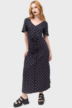 Killstar Boneyard Club Short Sleeve Maxi Dress
