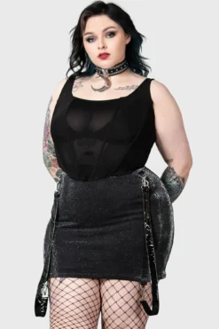 Killstar Carmilla Mini Skirt [PLUS] - Glitter Gothic Fashion