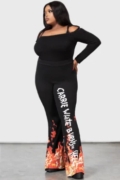 KILLSTAR Carrie Bootcut Trousers [PLUS] - Official Licensed Edition -Kill Star Store CARRIE BOOTCUT TROUSERES W PLUS D